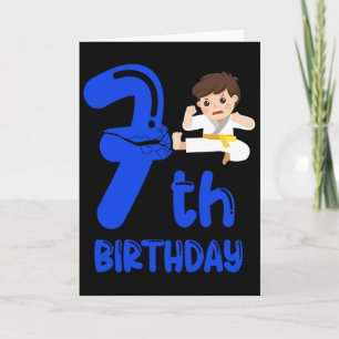 Carte Fête d'anniversaire de 7 ans pour garçon. Septième