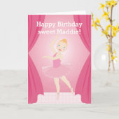 Carte Fête d'anniversaire de Ballerina (Fleur jaune)