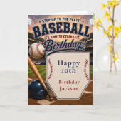 Carte Fête d'anniversaire de baseball (Fleur jaune)