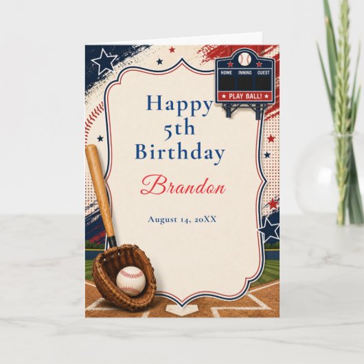 Carte Fête d'anniversaire de baseball (Devant)