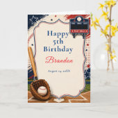Carte Fête d'anniversaire de baseball (Fleur jaune)