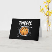 Carte Fête d'anniversaire de basketball garçon 12 ans 12 (Fleur jaune)
