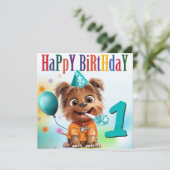 Carte Fête d'anniversaire de chien (Debout devant)