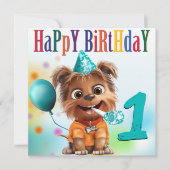 Carte Fête d'anniversaire de chien (Devant)