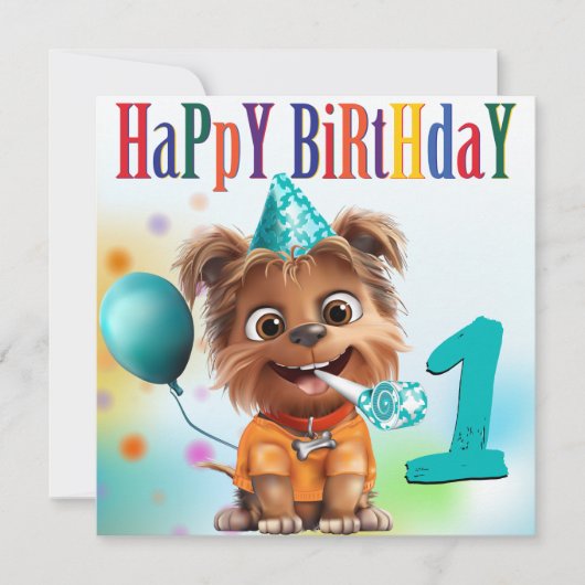 Carte Fête d'anniversaire de chien (Devant)