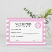 Carte Fête d'anniversaire de chien | Certificat d'adopti (Debout devant)