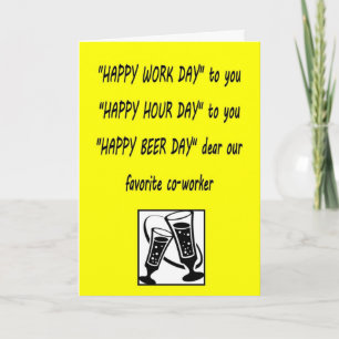 Carte Fête d'anniversaire de collègue Bonne Beerday cart