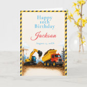 Carte Fête d'anniversaire de construction (Fleur jaune)