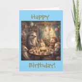 Carte Fête d'anniversaire de Hérisson Fantaisiste (Devant)