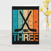 Carte Fête d'anniversaire de hockey 3 ans 3 ans garçon f (Fleur jaune)