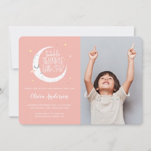 Carte Fête d'anniversaire de la photo en étoile (Devant)