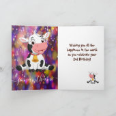 Carte Fête d'anniversaire de la vache magique pour Grand (Intérieur)
