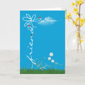 Carte Fête d'anniversaire de l'ami (Fleur jaune)