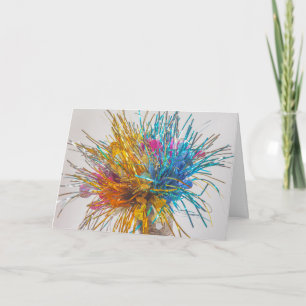 Carte Fête d'anniversaire de l'explosion de couleurs con
