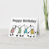 Carte Fête d'anniversaire de l'homme bâton (Devant)