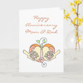 Carte Fête d'anniversaire de mariage de maman et papa Oi (Fleur jaune)