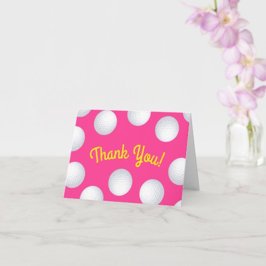 Carte Fête d'anniversaire de mini-golf rose (Orchidée)