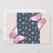 Carte fête d'anniversaire de papillon bleu marine (Dos)