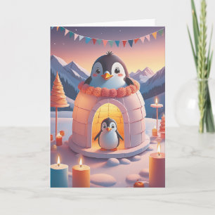 Carte Fête d'anniversaire de pingouin
