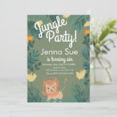 Carte Fête d'anniversaire de safari d'art de lion de jun (Debout devant)