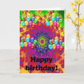 Carte Fête d'anniversaire de Shower de Fête de Ballons A (Fleur jaune)