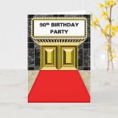 Carte Fête d'anniversaire de tapis rouge de chapiteau de (Fleur jaune)
