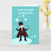 Carte Fête d'anniversaire d'enfant de magicien (Fleur jaune)