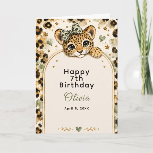 Carte Fête d'anniversaire des 12 ans de Wild Leopard (Devant)