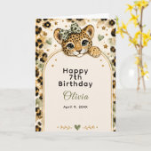 Carte Fête d'anniversaire des 12 ans de Wild Leopard (Fleur jaune)