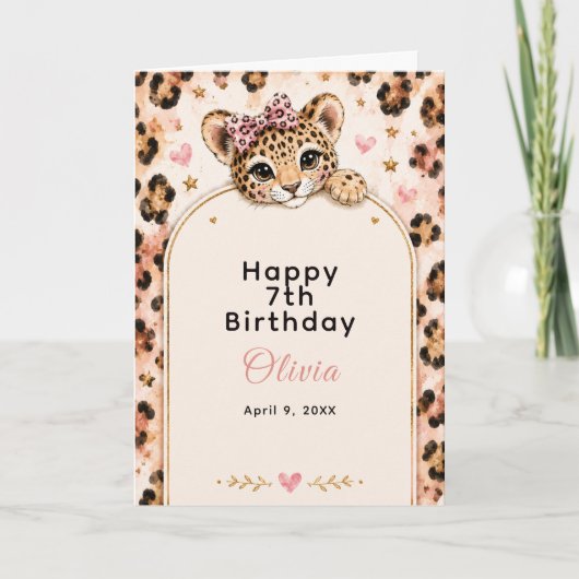Carte Fête d'anniversaire des 12 ans de Wild Leopard (Devant)