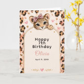 Carte Fête d'anniversaire des 12 ans de Wild Leopard (Fleur jaune)