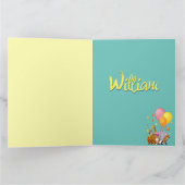 Carte Fête d'anniversaire des animaux jaunes (Intérieur)