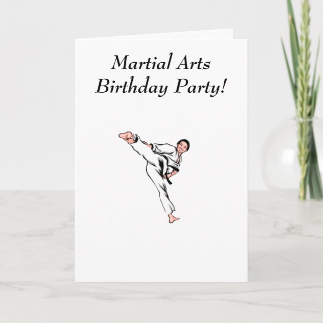 Carte Fête d'anniversaire des arts martiaux (Devant)