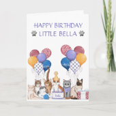 Carte Fête d'anniversaire des chats mignons (Devant)