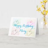 Carte Fête d'anniversaire des colibris (Fleur jaune)