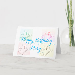 Carte Fête d'anniversaire des colibris