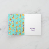 Carte Fête d'anniversaire des enfants girafe Merci beauc (Intérieur)