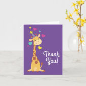 Carte Fête d'anniversaire des enfants girafe Merci migno (Fleur jaune)
