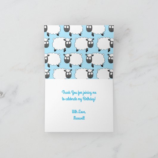 Carte Fête d'anniversaire des moutons (Intérieur)