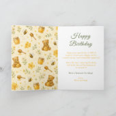 Carte Fête d'anniversaire doux comme du miel (Intérieur)