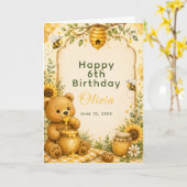 Carte Fête d'anniversaire doux comme du miel (Fleur jaune)