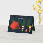 Carte Fête d'anniversaire du camping (Fleur jaune)