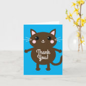 Carte Fête d'anniversaire du chat (Fleur jaune)