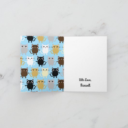 Carte Fête d'anniversaire du chat (Intérieur)