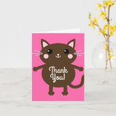 Carte Fête d'anniversaire du chat (Fleur jaune)