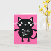 Carte Fête d'anniversaire du chat (Fleur jaune)