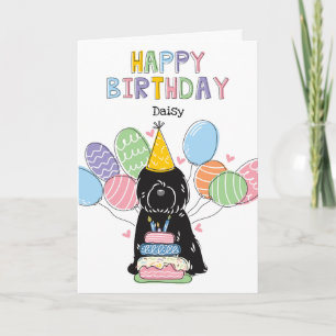 Carte Fête d'anniversaire du chien de Terrier Tibétain n