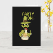 Carte Fête d'anniversaire du serpent (Fleur jaune)