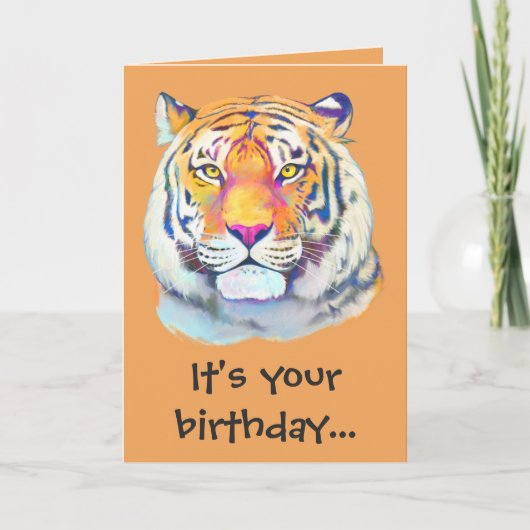Carte Fête d'anniversaire du tigre (Devant)