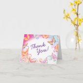 Carte Fête d'anniversaire enfant papillon Merci (Fleur jaune)